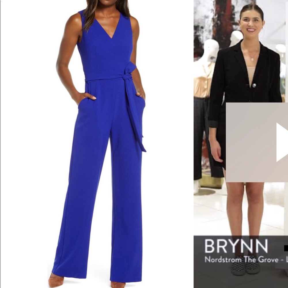 Tie Front Wide Leg Jumpsuit- Vince Camuto